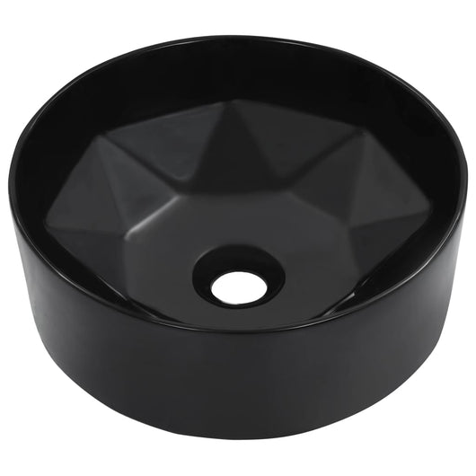 Lavandino-Lavabo-Lavello 36x14 cm in Ceramica Nero