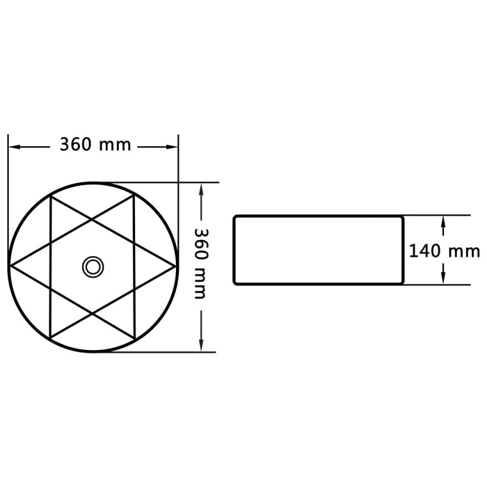 Lavandino-Lavabo-Lavello 36x14 cm in Ceramica Nero