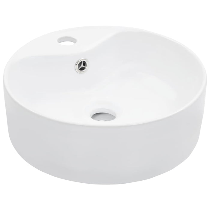 Lavabo bagno diametro 36 cm con troppopieno in ceramica bianca 02_0002620