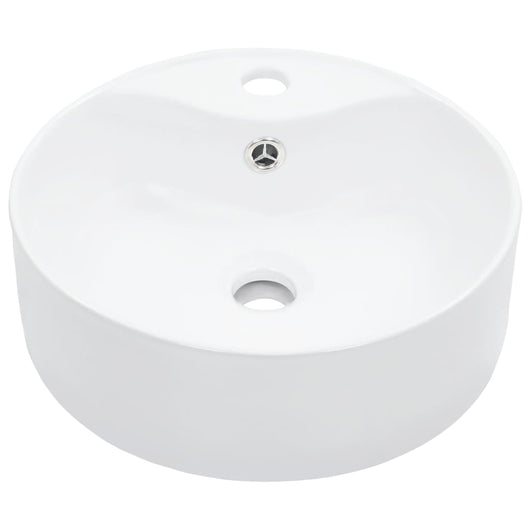 Lavabo bagno diametro 36 cm con troppopieno in ceramica bianca 02_0002620