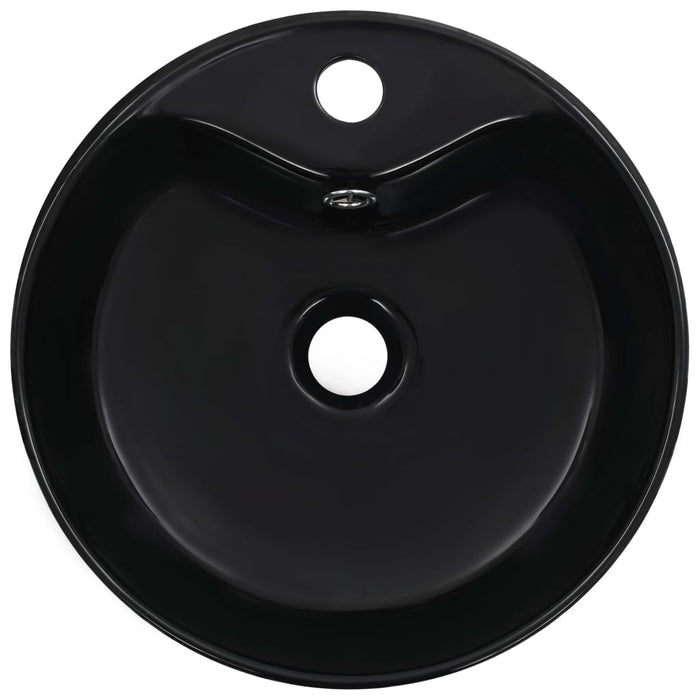 Lavandino con Troppopieno 36x13 cm in Ceramica Nero 143912