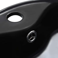 Lavandino con Troppopieno-Lavabo-Lavello 36x13 cm in Ceramica Nero