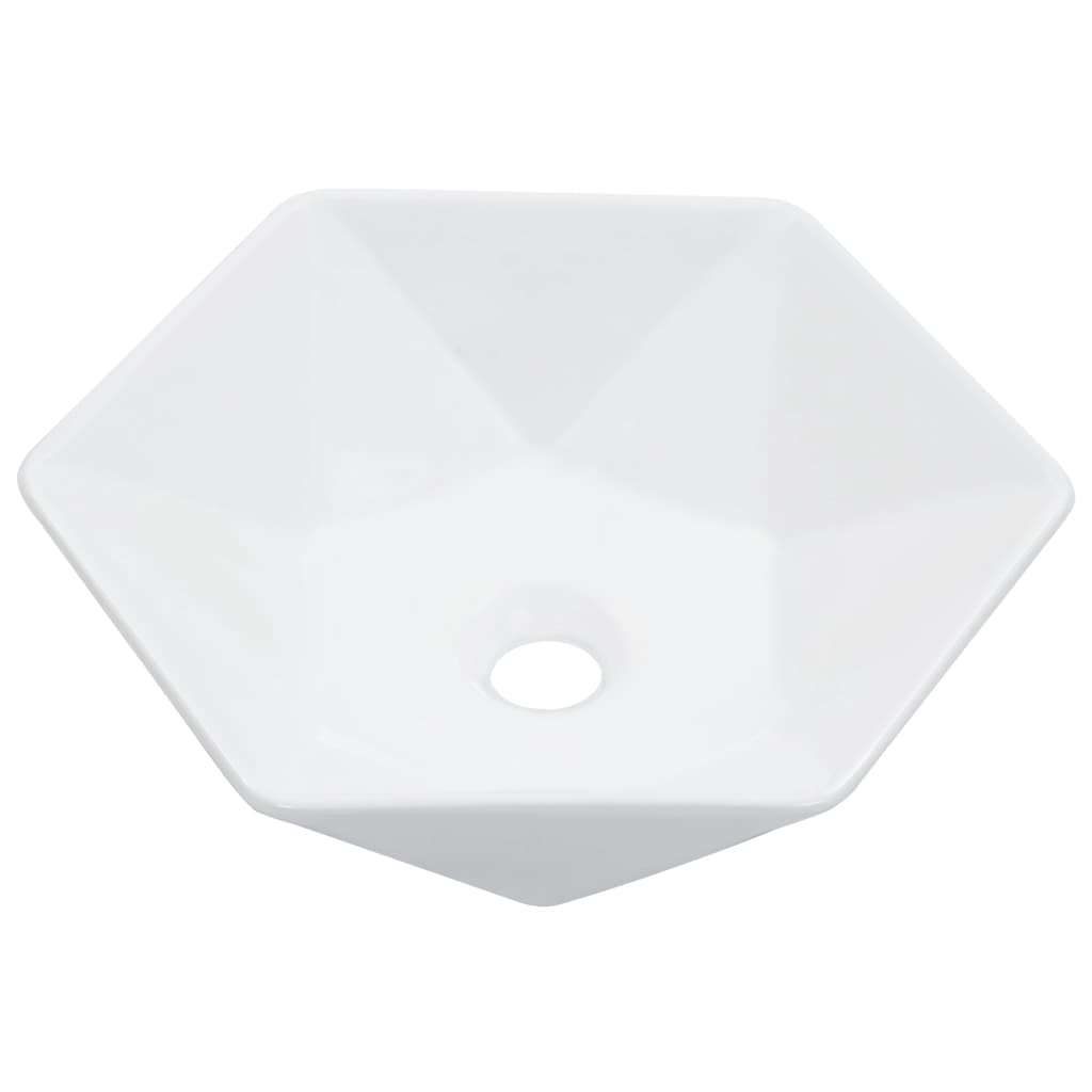 Lavabo lavabo da appoggio lavabo da appoggio montato interno bagno doccia cabina WC casa 41 x 36,5 cm ceramica bianca 02_0002622