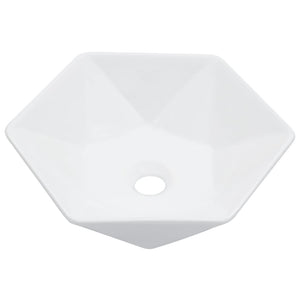 Lavabo lavabo da appoggio lavabo da appoggio montato interno bagno doccia cabina WC casa 41 x 36,5 cm ceramica bianca 02_0002622