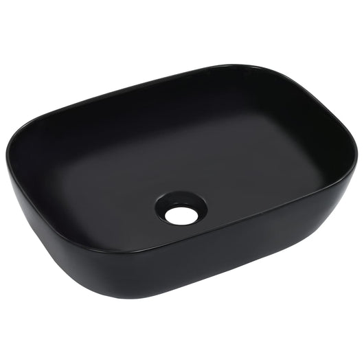 Lavabo lavabo da appoggio lavabo da appoggio montato interno bagno doccia cabina WC casa 45,5 x 32 cm ceramica nera 02_0002625