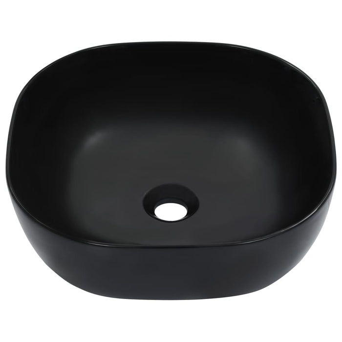 Lavabo lavabo da montare interno bagno doccia cabina WC casa 42,5 x 42,5 cm ceramica nera 02_0002627