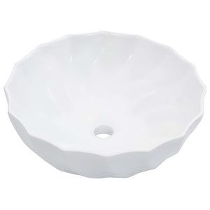 Lavandino-Lavabo-Lavello 46x17 cm in Ceramica Bianco