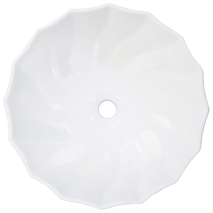 Lavandino-Lavabo-Lavello 46x17 cm in Ceramica Bianco