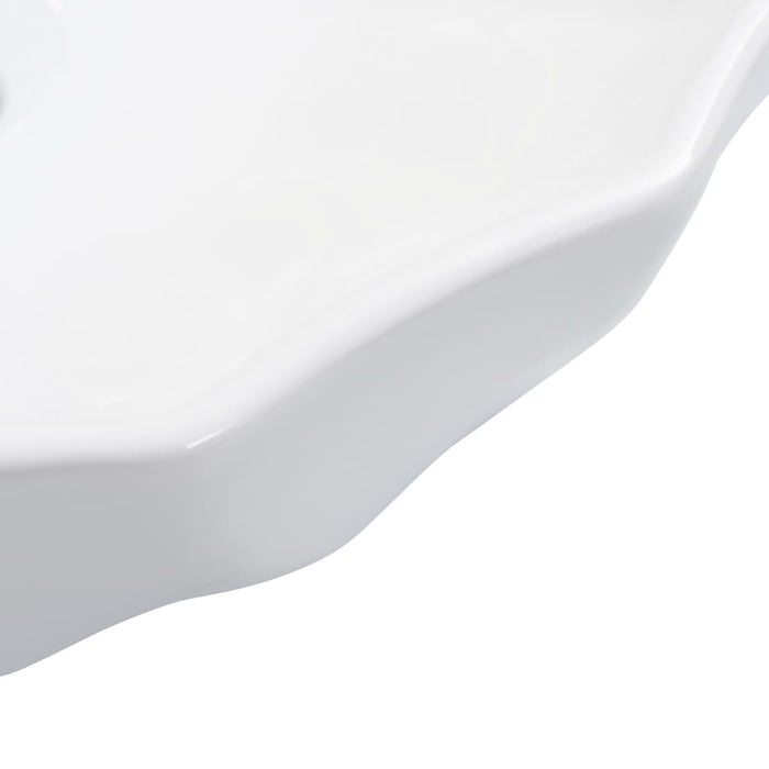 Lavandino-Lavabo-Lavello 46x17 cm in Ceramica Bianco