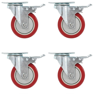 Ruote Girevoli con Doppio Freno 4 pz 100 mm   cod mxl 63595