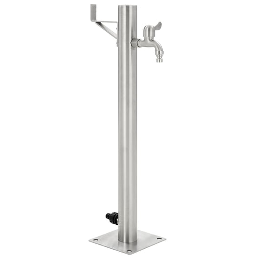 Fontanella a Colonna in Acciaio Inossidabile Rotonda 65 cm cod mxl 52897