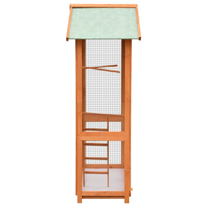 Gabbia per Uccelli in Legno di Pino e Abete 125,5x59,5x164 cm 170638