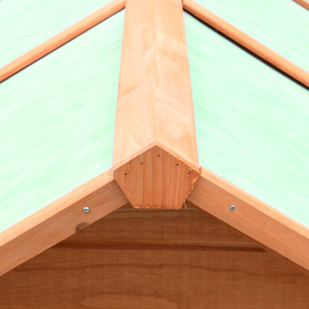 Pollaio in legno massello di pino e abete 170 x 81 x 110 cm marrone e verde 02_0001681