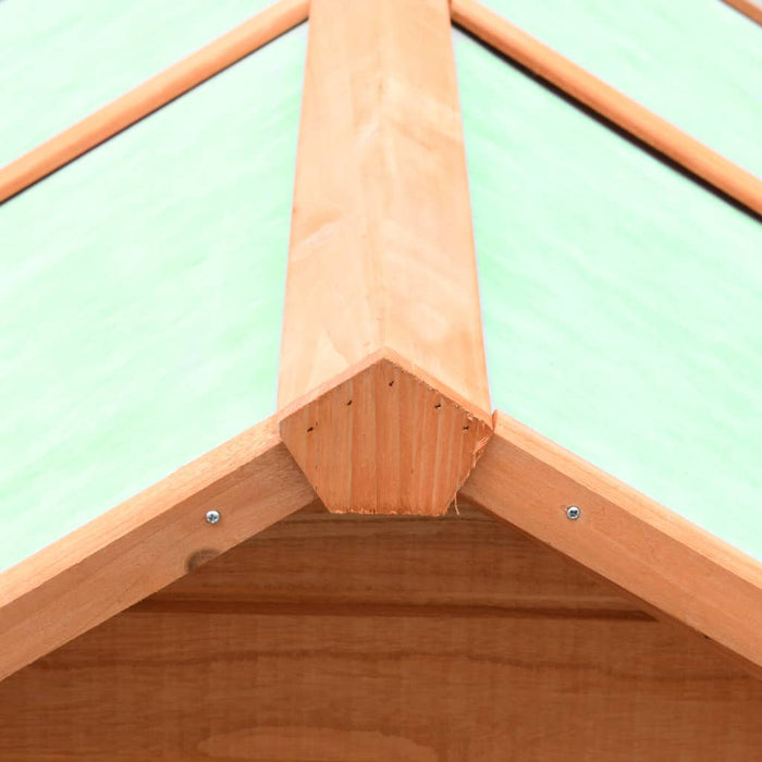 Pollaio in legno massello di pino e abete 170 x 81 x 110 cm marrone e verde 02_0001681