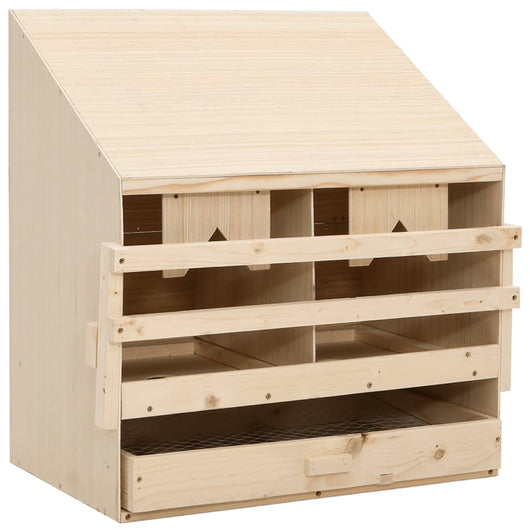 Casetta Cova per Galline 2 Scomparti 63x40x65 cm Legno di Pino 170651