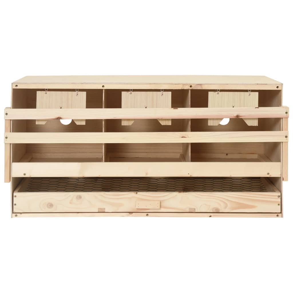 Casetta Cova per Galline 3 Scomparti 72x33x38cm Legno di Pino