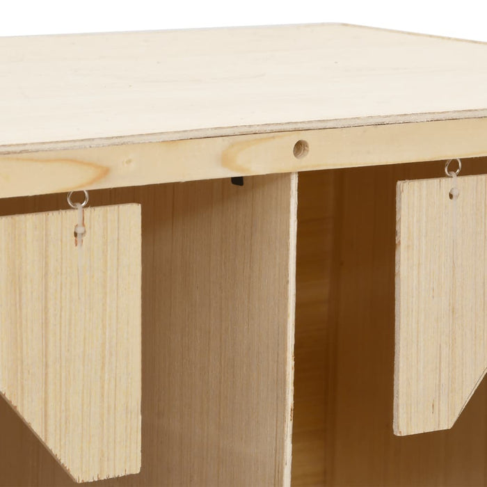 Casetta Cova per Galline 3 Scomparti 72x33x38 cm Legno di Pino 170654