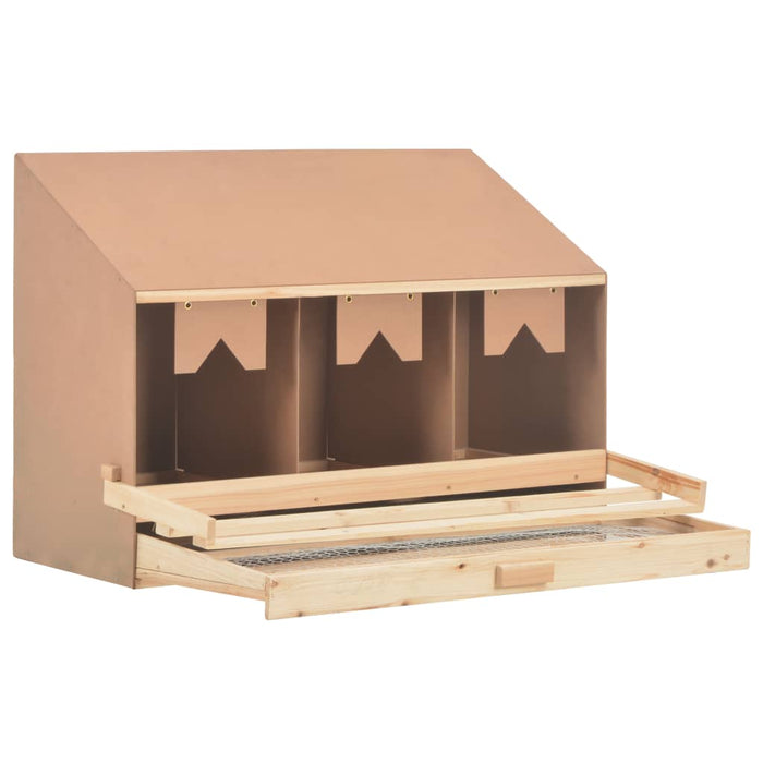 Casetta Cova per Galline 3 Scomparti 93x40x65 cm Legno di Pino
