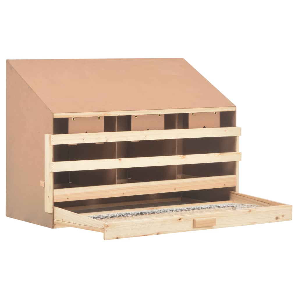 Casetta Cova per Galline 3 Scomparti 93x40x65 cm Legno di Pino
