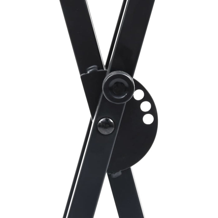 Set Supporto per Tastiera a Doppia Staffa con Sgabello Nero 70096