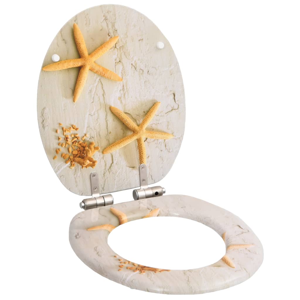 Tavoletta WC Coperchio Chiusura Morbida MDF Stella Marina cod mxl 76541