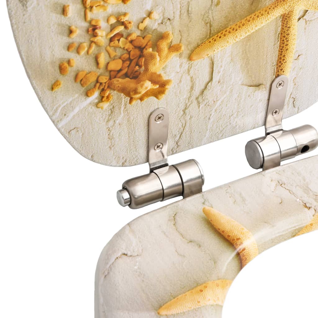 Tavoletta WC Coperchio Chiusura Morbida MDF Stella Marina 143929