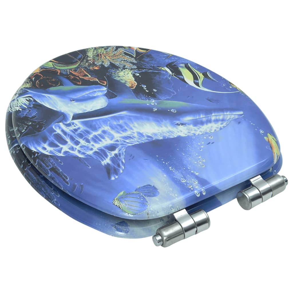 Tavoletta WC Coperchio Chiusura Morbida MDF Delfini cod mxl 41478