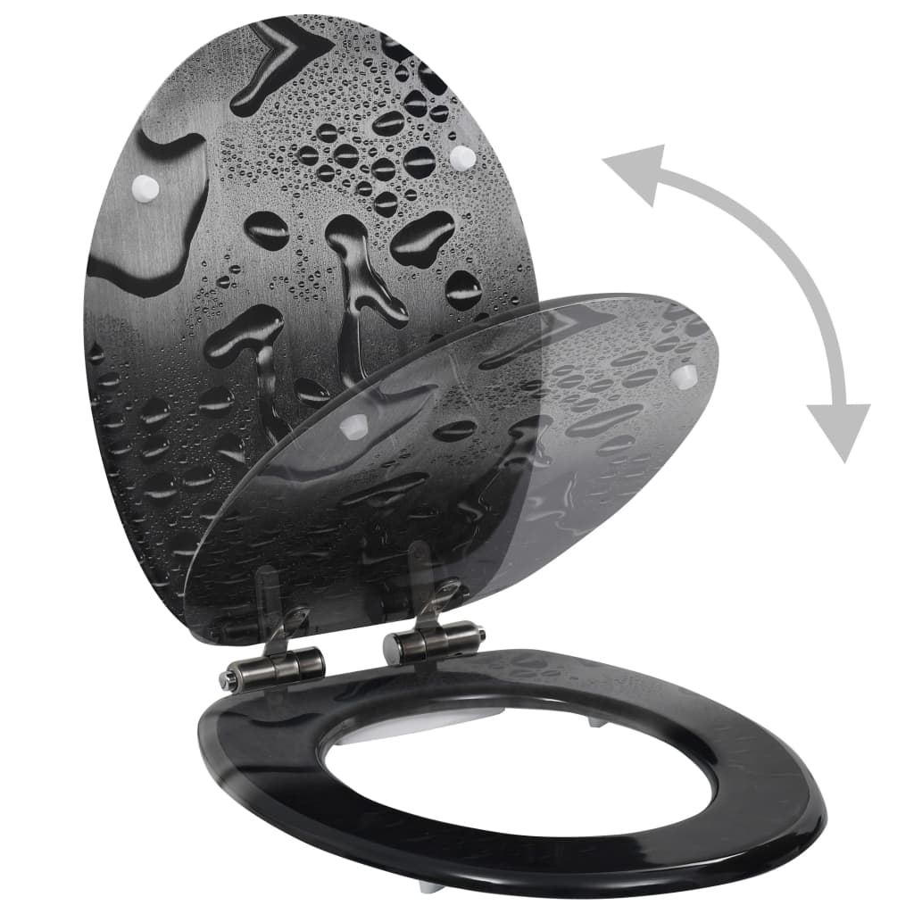 Copri sedile WC MDF chiusura rallentata gocce d'acqua 02_0002903