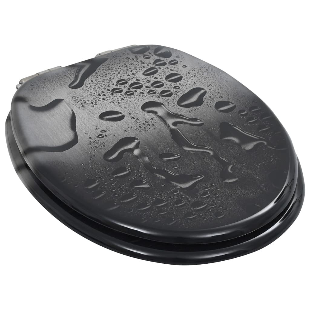 Tavoletta WC Coperchio Chiusura Morbida MDF Goccia d'Acqua 143933