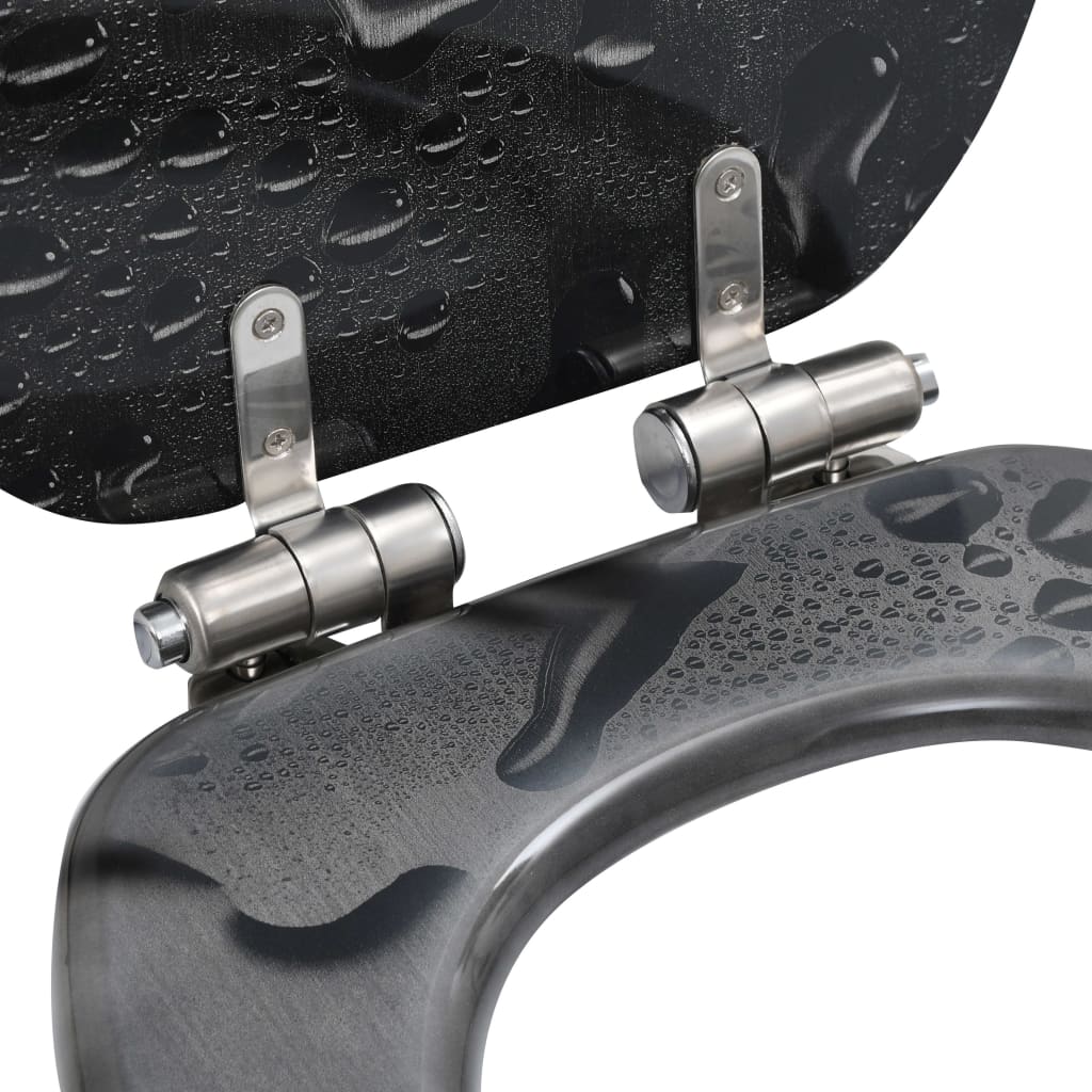 Tavoletta WC Coperchio Chiusura Morbida MDF Goccia d'Acqua 143933