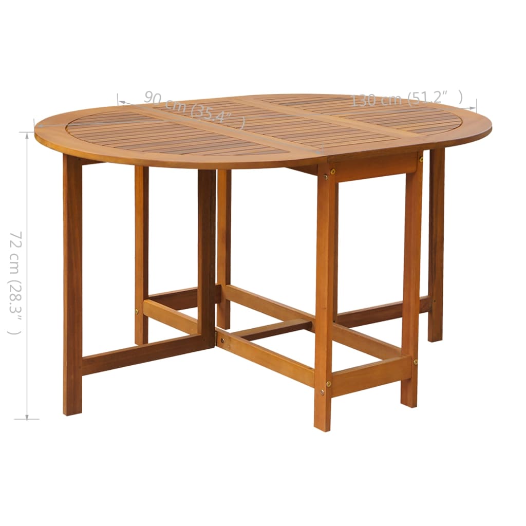 Set da Pranzo da Giardino 5 pz Pieghevole in Massello di Acacia cod mxl 34566
