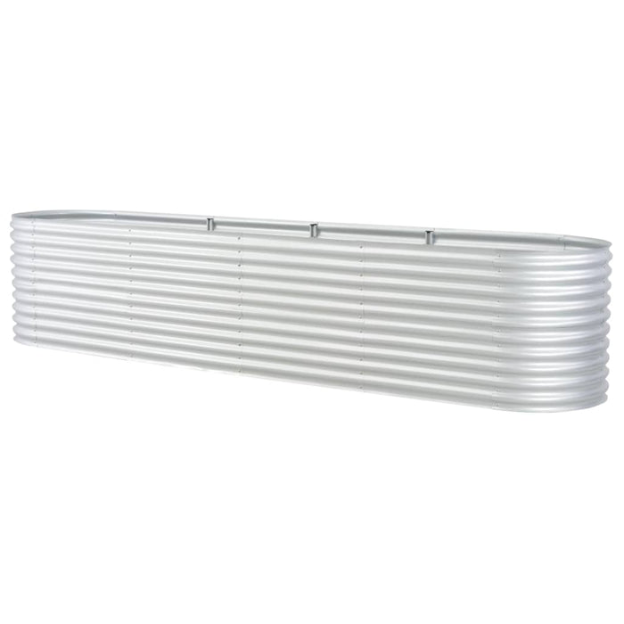 Fioriera rialzata piante fiori giardino 400 x 80 x 81 cm acciaio zincato argento 02_0001052