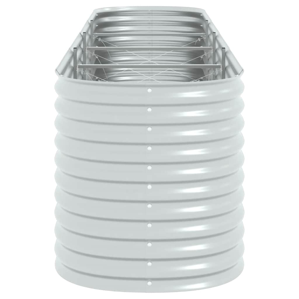 Letto Rialzato Giardino 400x80x81 cm in Acciaio Zincato Argento 45511