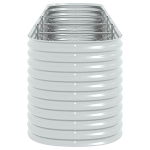 Letto Rialzato Giardino 400x80x81 cm in Acciaio Zincato Argento 45511