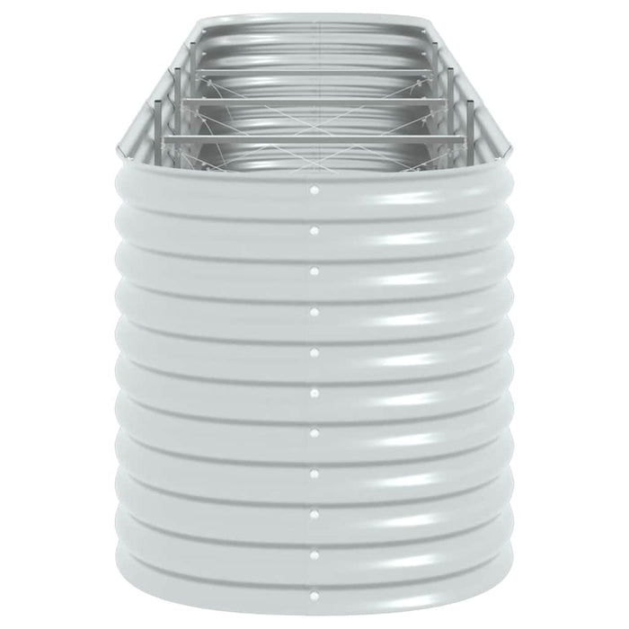 Letto Rialzato Giardino 400x80x81 cm in Acciaio Zincato Argento 45511