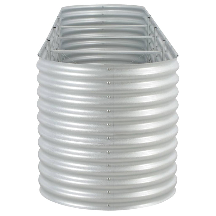 Fioriera rialzata piante fiori giardino 400 x 80 x 81 cm acciaio zincato argento 02_0001052