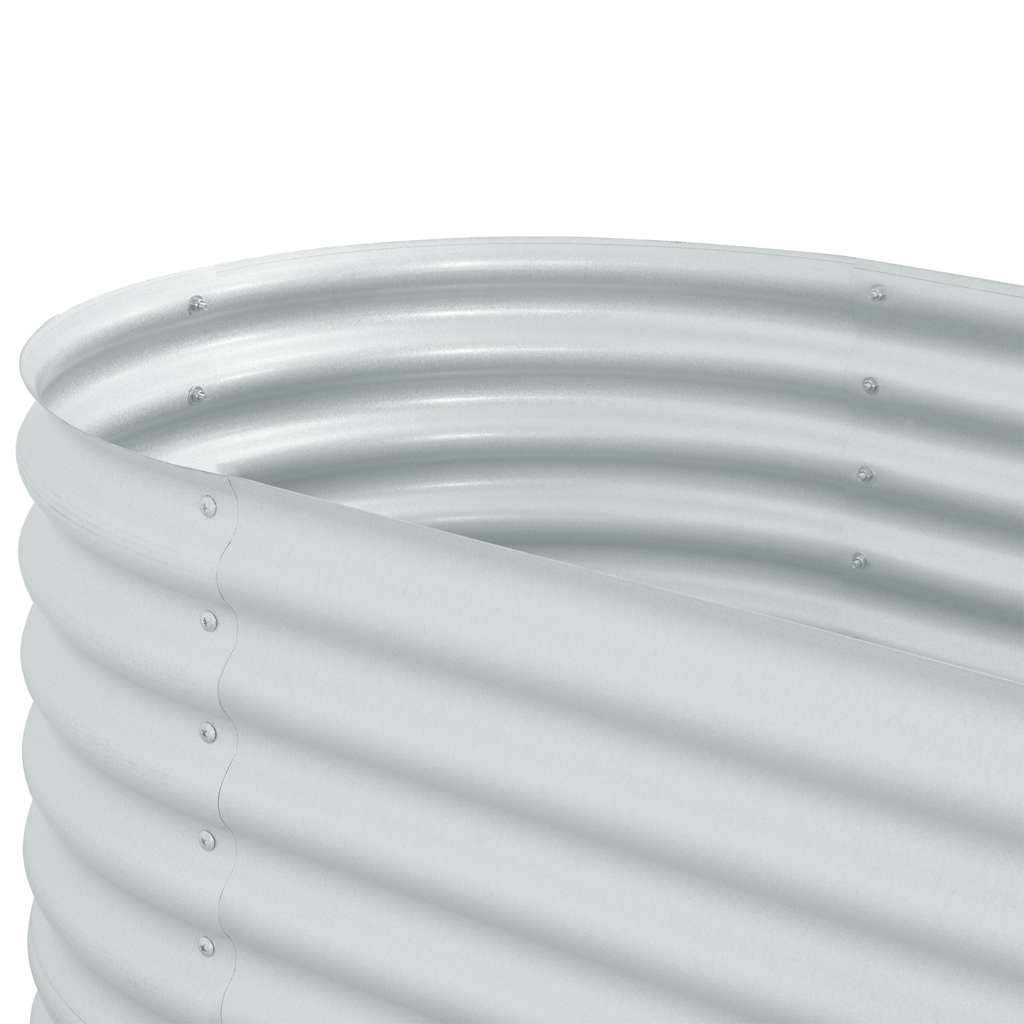 Letto Rialzato Giardino 400x80x81 cm in Acciaio Zincato Argento 45511