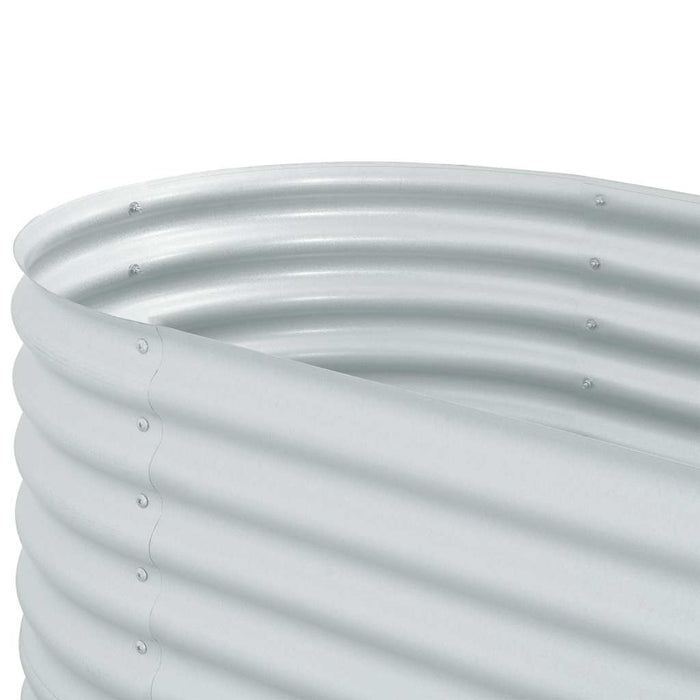 Letto Rialzato Giardino 400x80x81 cm in Acciaio Zincato Argento 45511