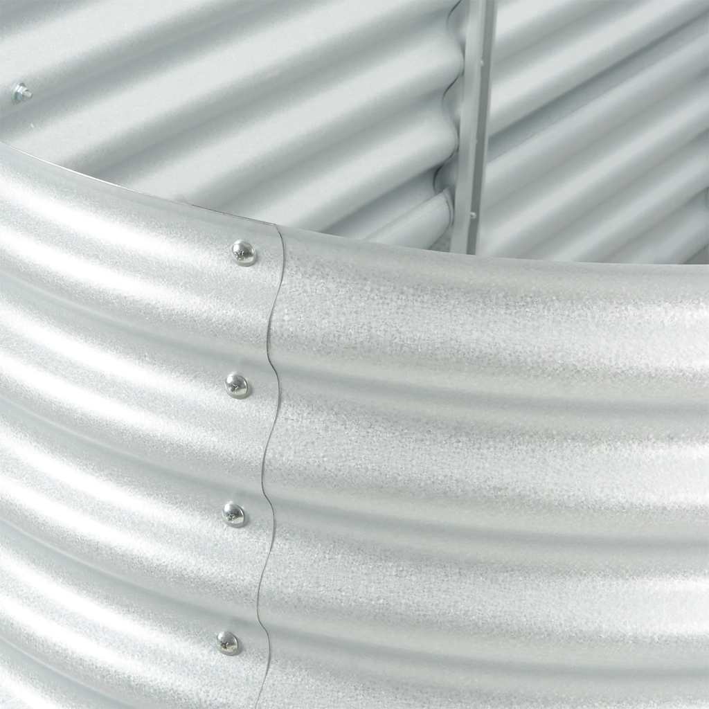 Letto Rialzato Giardino 400x80x81 cm in Acciaio Zincato Argento 45511