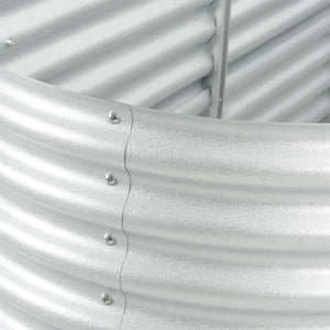 Letto Rialzato Giardino 400x80x81 cm in Acciaio Zincato Argento 45511