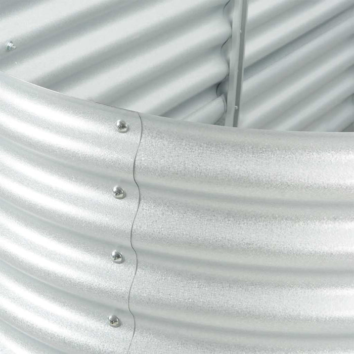 Letto Rialzato Giardino 400x80x81 cm in Acciaio Zincato Argento 45511