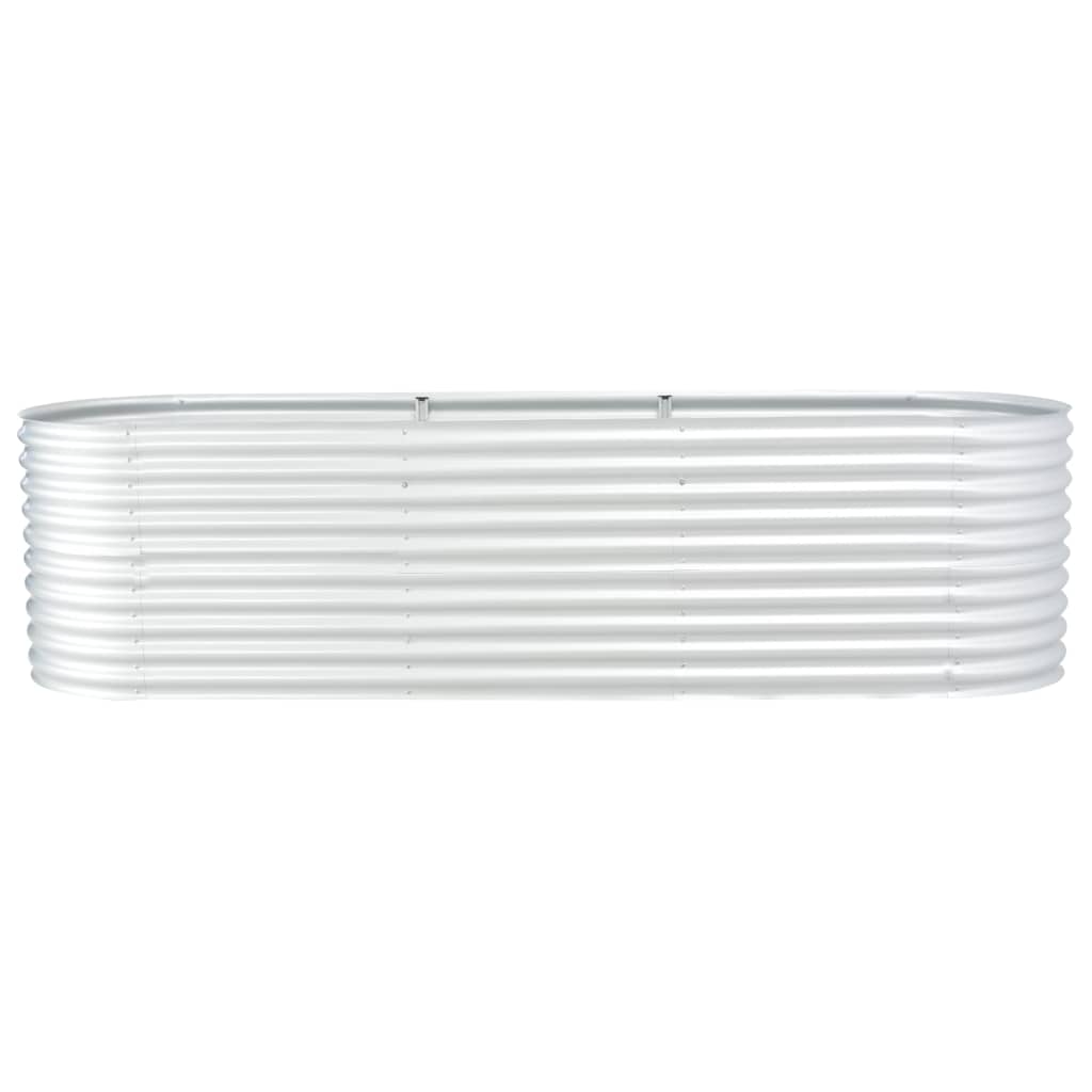 Fioriera aiuola rialzata piante fiori giardino 320 x 80 x 81 cm acciaio zincato argento 02_0001047
