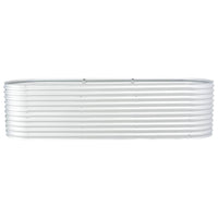 Fioriera aiuola rialzata piante fiori giardino 320 x 80 x 81 cm acciaio zincato argento 02_0001047