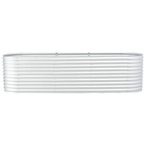 Fioriera aiuola rialzata piante fiori giardino 320 x 80 x 81 cm acciaio zincato argento 02_0001047