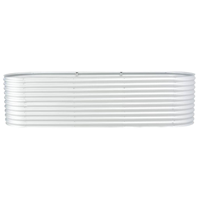 Fioriera aiuola rialzata piante fiori giardino 320 x 80 x 81 cm acciaio zincato argento 02_0001047