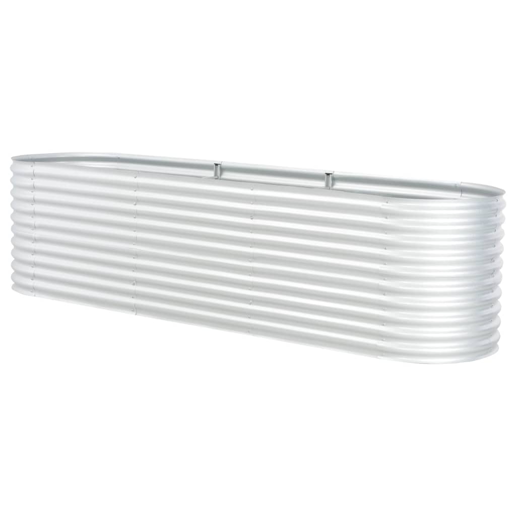 Fioriera aiuola rialzata piante fiori giardino 320 x 80 x 81 cm acciaio zincato argento 02_0001047