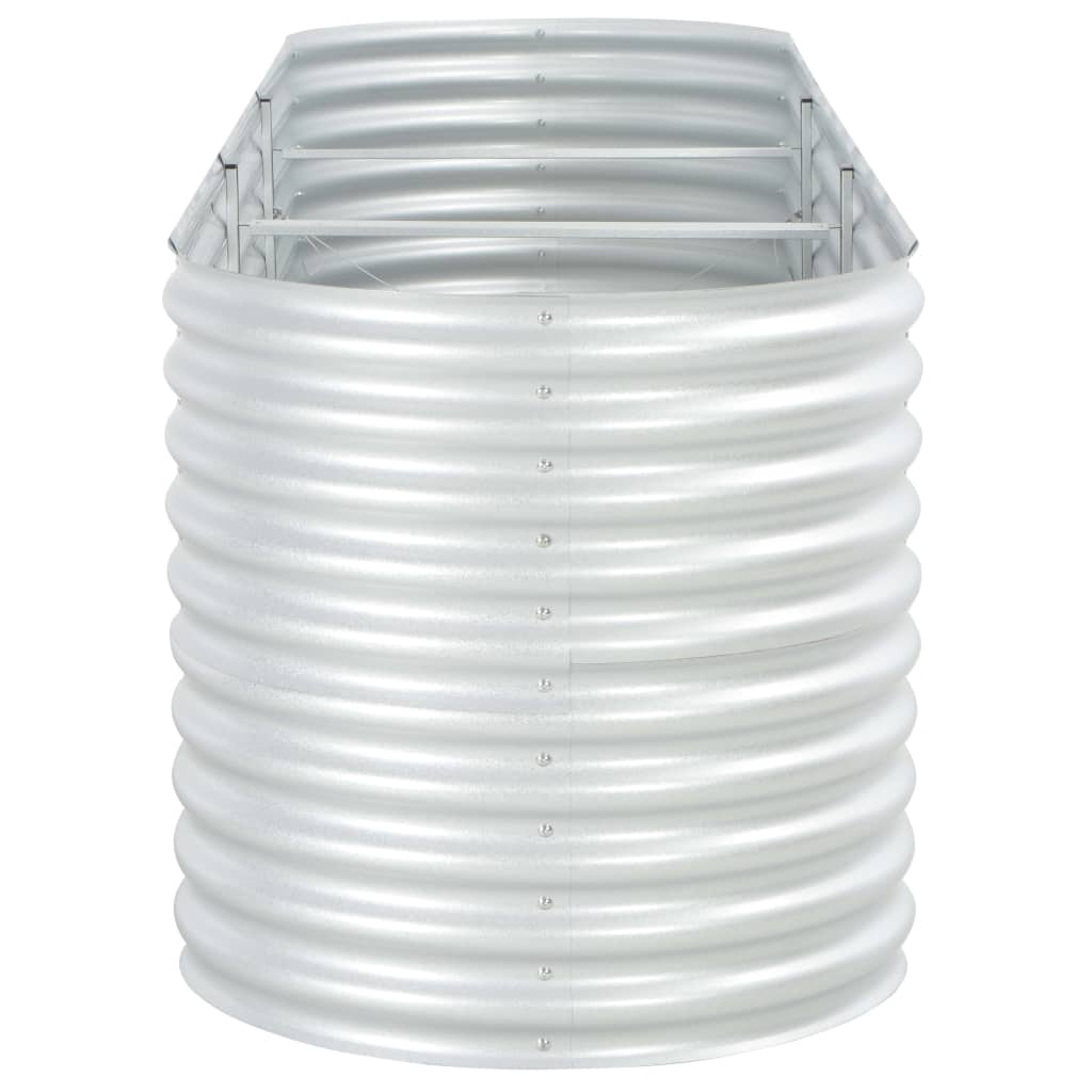 Fioriera aiuola rialzata piante fiori giardino 320 x 80 x 81 cm acciaio zincato argento 02_0001047