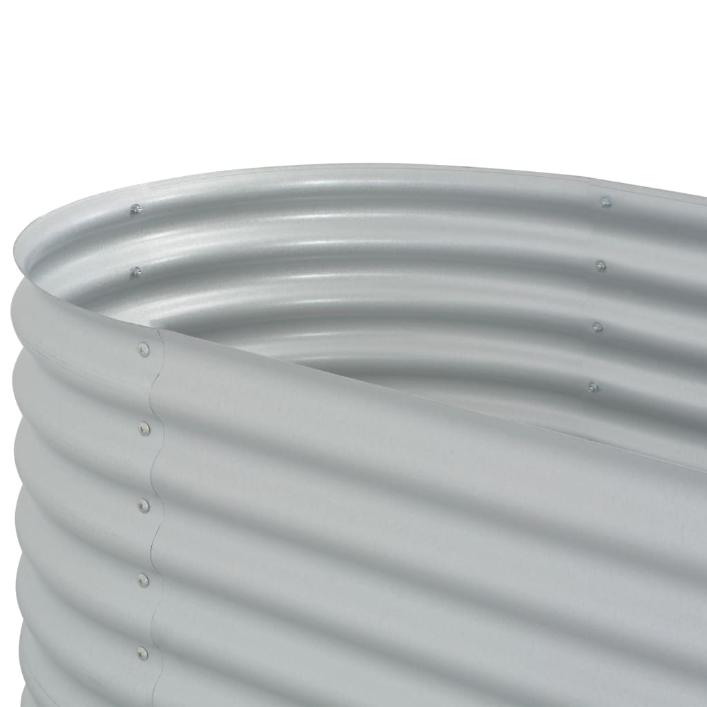 Fioriera aiuola rialzata piante fiori giardino 320 x 80 x 81 cm acciaio zincato argento 02_0001047