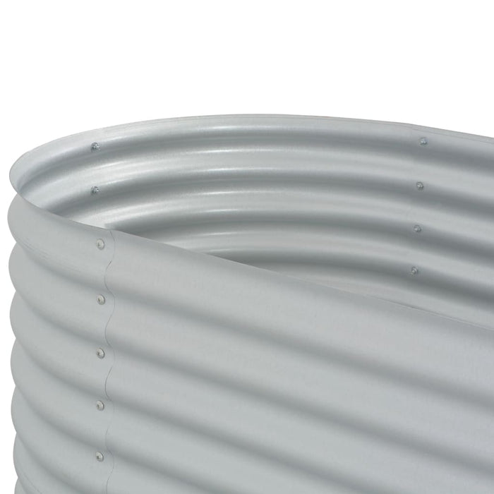 Fioriera aiuola rialzata piante fiori giardino 320 x 80 x 81 cm acciaio zincato argento 02_0001047