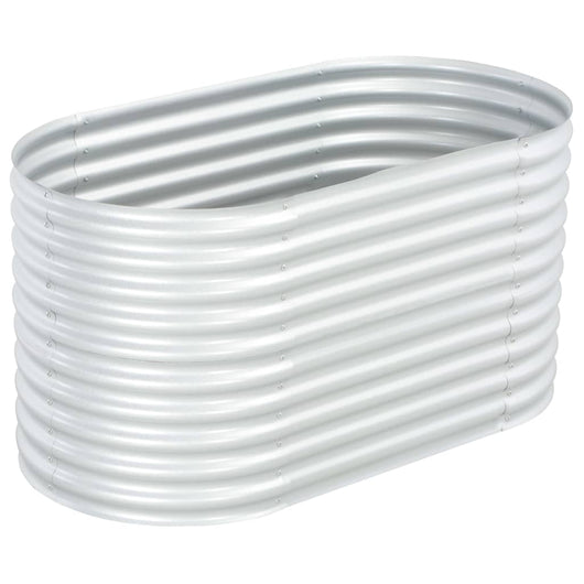 Fioriera aiuola rialzata piante fiori giardino 160 x 80 x 81 cm acciaio zincato argento 02_0001006